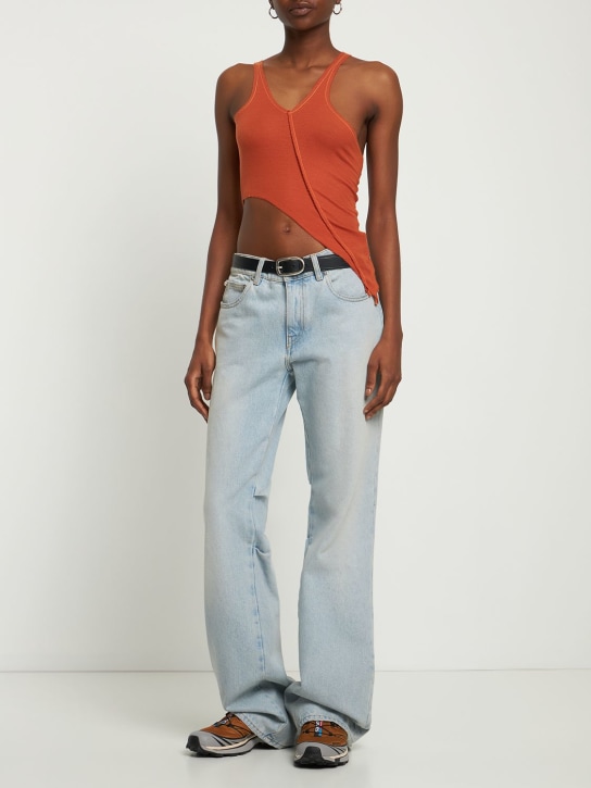 Sami Miro Vintage: 不对称单肩平纹针织背心 - 橙色 - women_1 | Luisa Via Roma