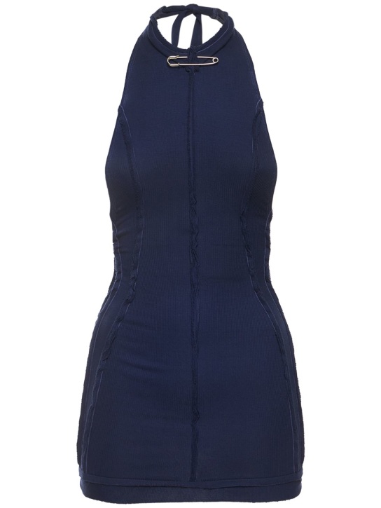 Sami Miro Vintage: Minikleid aus Stretch-Jersey - Dunkelblau - women_0 | Luisa Via Roma