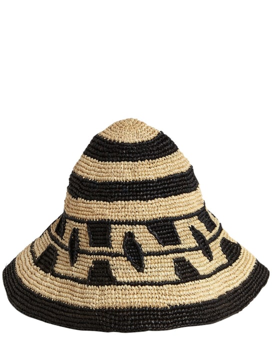 Colville: Sisterhood straw bucket hat - Black/Off White - women_0 | Luisa Via Roma