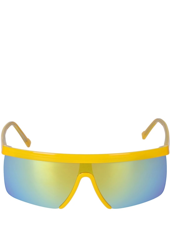 Giuseppe Di Morabito: Mask acetate sunglasses w/ mirror lens - Yellow/Mirror - women_0 | Luisa Via Roma