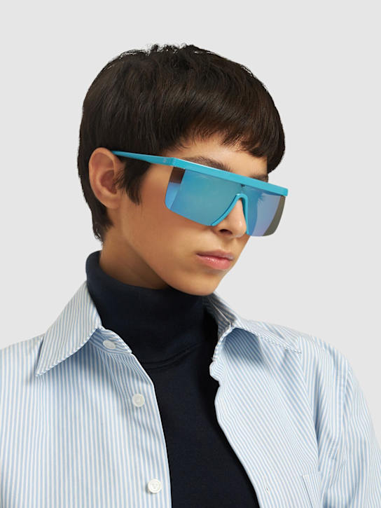 Giuseppe Di Morabito: Mask acetate sunglasses w/ mirror lens - Blue/Mirror - women_1 | Luisa Via Roma