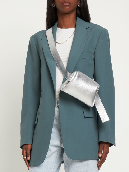 Osoi: Pecan Brot leather shoulder bag - Silver - women_1 | Luisa Via Roma