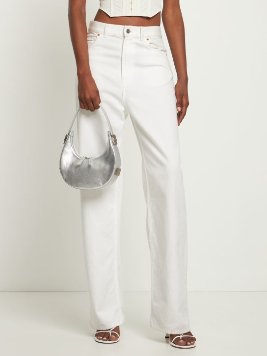 Osoi: Mini Toni leather top handle bag - Silver - women_1 | Luisa Via Roma