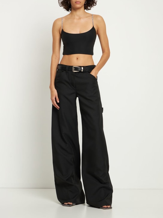 Alix Nyc: Hugo embellished crop top - Black - women_1 | Luisa Via Roma