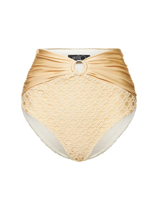Patbo: Monstera crochet bikini bottoms - Beige - women_0 | Luisa Via Roma
