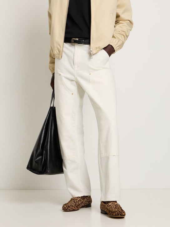 Hyusto: Mick leopard print suede loafers - Brown - men_1 | Luisa Via Roma