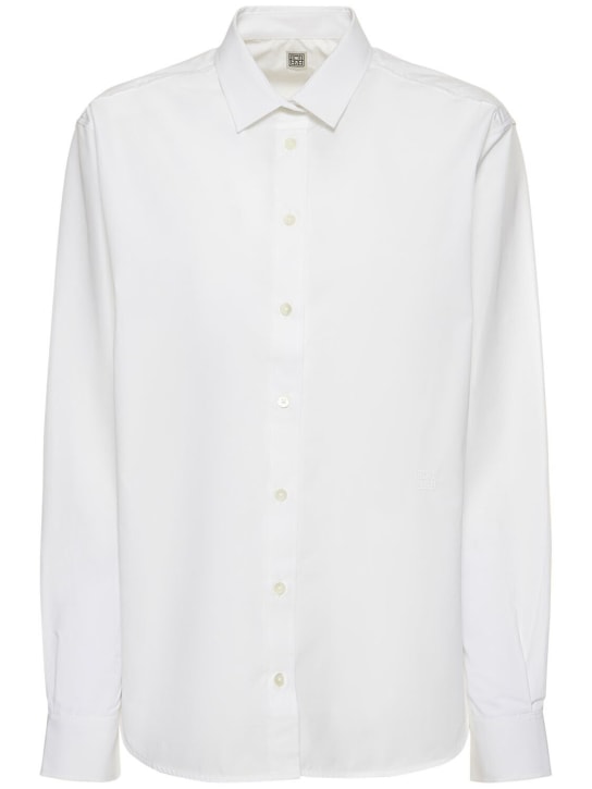 Toteme: Signature crisp cotton shirt - Beyaz - women_0 | Luisa Via Roma