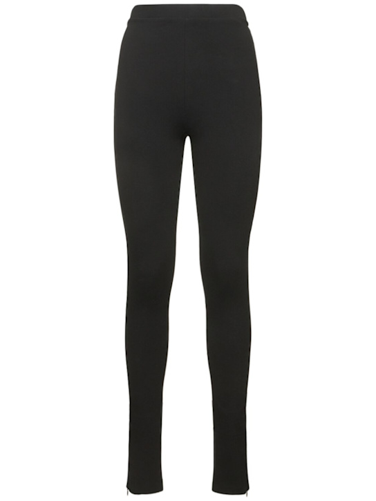 Toteme: Zip stretch viscose leggings - women_0 | Luisa Via Roma