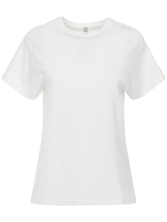 Toteme: Curved seam cotton t-shirt - women_0 | Luisa Via Roma