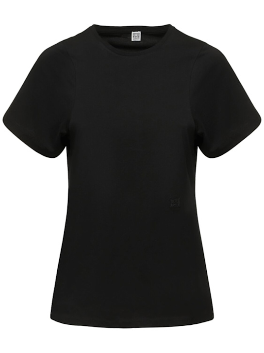 Toteme: Curved seam cotton t-shirt - women_0 | Luisa Via Roma