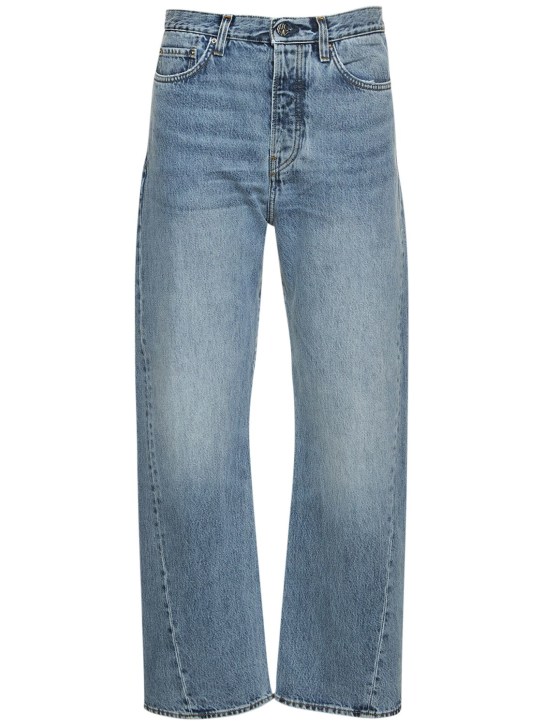 Toteme: Twisted seam full length denim jeans - Mavi - women_0 | Luisa Via Roma