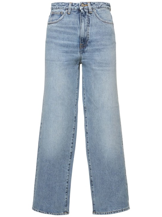 Toteme: Organic cotton denim flared jeans - Blue - women_0 | Luisa Via Roma