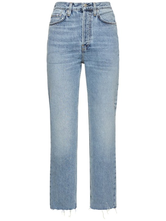 Toteme: Organic cotton denim classic cut jeans - Mavi - women_0 | Luisa Via Roma