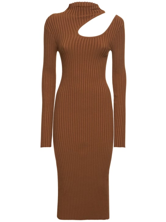 Victoria rib knit cutout midi dress ANINE BING Luisaviaroma