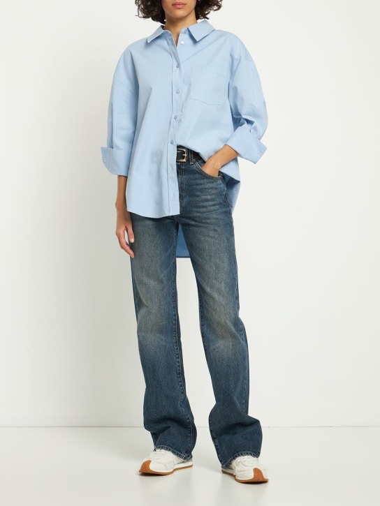 ANINE BING: Mika 코튼 포플린 셔츠 - 라이트 블루 - women_1 | Luisa Via Roma