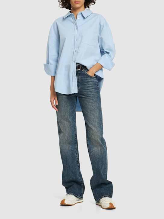 ANINE BING: Mika cotton poplin shirt - women_1 | Luisa Via Roma