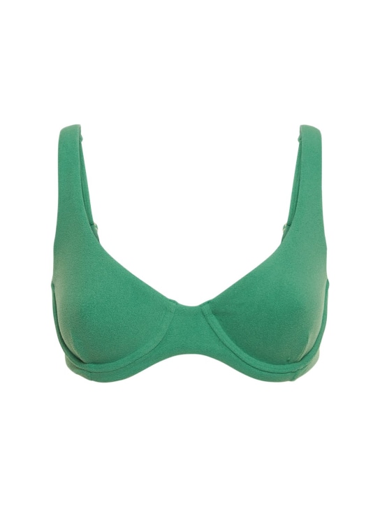 Zulu & Zephyr: Towelling underwired bra cup bikini top - Green - women_0 | Luisa Via Roma