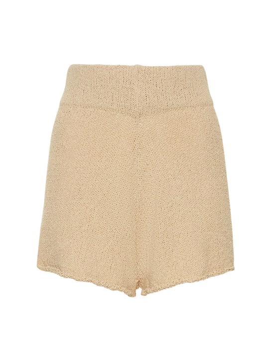 Zulu & Zephyr: Short en maille de coton mélangé texturé - Beige - women_0 | Luisa Via Roma