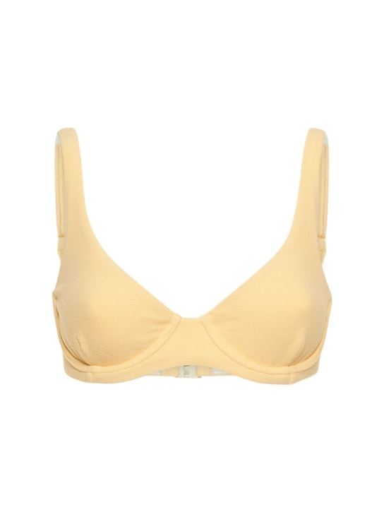 Zulu & Zephyr: Towelling underwired bra cup bikini top - Yellow - women_0 | Luisa Via Roma
