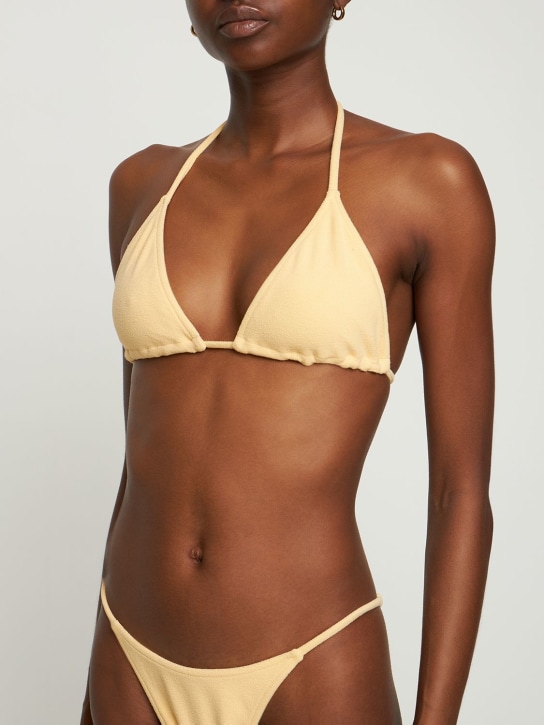Zulu & Zephyr: Towelling triangle bikini top - Yellow - women_1 | Luisa Via Roma