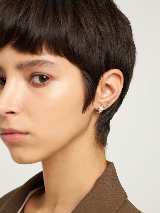 Maria Black: Garbo 14kt gold & diamond mono earring - Silver - women_1 | Luisa Via Roma