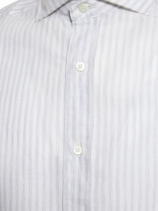 Brunello Cucinelli: Classic cotton & linen shirt - men_1 | Luisa Via Roma