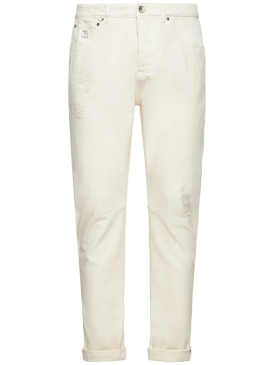 Brunello Cucinelli: Jeans in denim dyed - Off White - men_0 | Luisa Via Roma