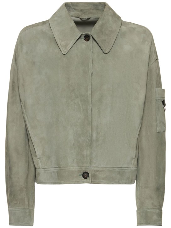 Buttoned suede casual jacket - Brunello Cucinelli - Women