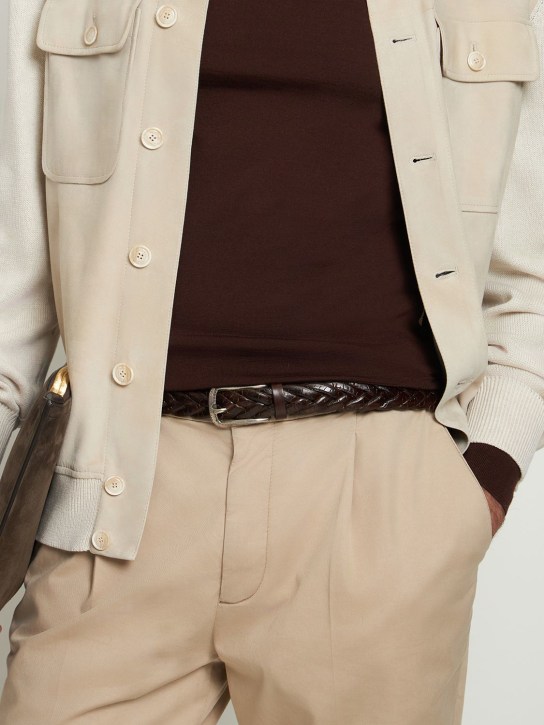 Brunello Cucinelli: Leather belt - men_1 | Luisa Via Roma