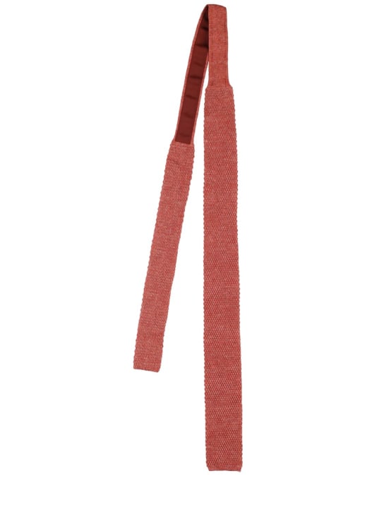 Brunello Cucinelli: Cravate en maille de coton et lin - men_0 | Luisa Via Roma