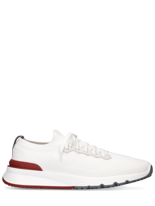 Brunello Cucinelli: Sneakers de algodón - Blanco - men_0 | Luisa Via Roma