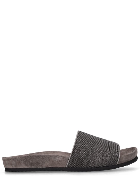 Brunello Cucinelli: 20mm Leather sandals - Grey - women_0 | Luisa Via Roma