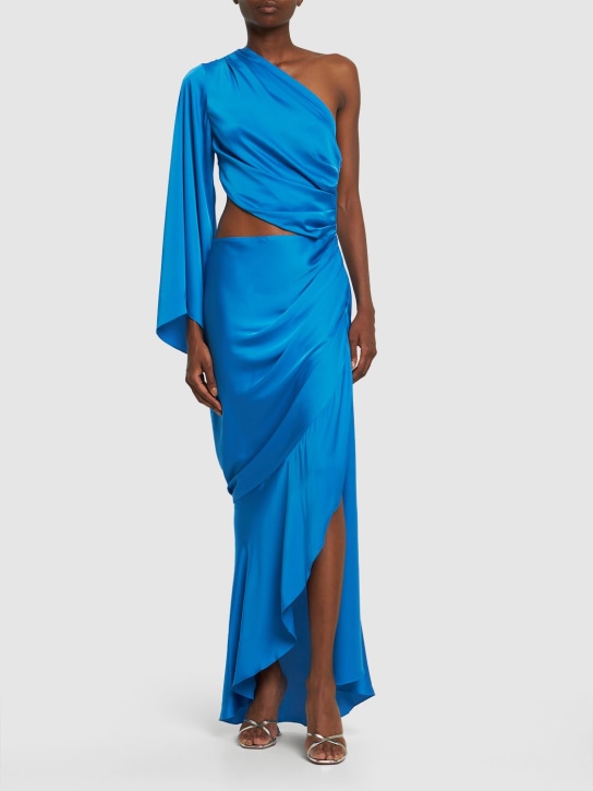 Patbo: One shoulder draped maxi dress - women_1 | Luisa Via Roma