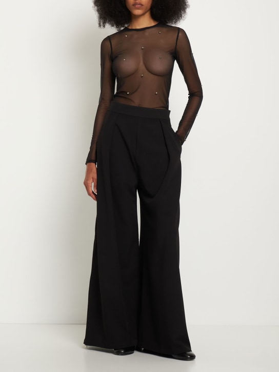 Sid Neigum: Haut transparent à manches longues - Noir - women_1 | Luisa Via Roma