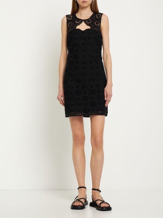 Designers Remix: Vestido corto de algodón bordado - Negro - women_1 | Luisa Via Roma