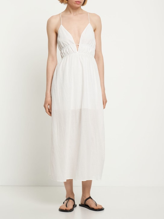Designers Remix: Robe longue en popeline de coton Lucia - Blanc - women_1 | Luisa Via Roma