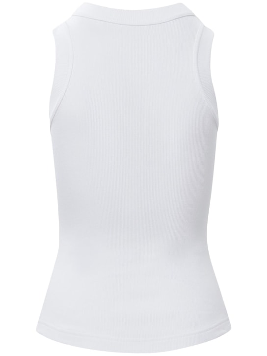 Brandon Maxwell: The Jane ribbed jersey tank top - White - women_0 | Luisa Via Roma