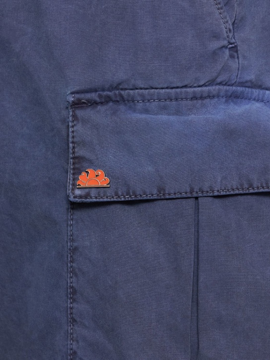 SUNDEK: Shorts cargo de popelina de algodón - Azul Marino - men_1 | Luisa Via Roma