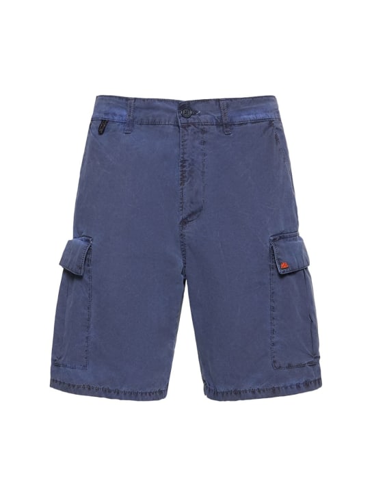 SUNDEK: Shorts cargo de popelina de algodón - Azul Marino - men_0 | Luisa Via Roma