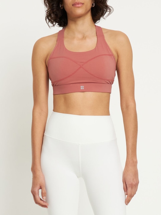 Sweaty Betty: Top sportivo medio supporto Power - Rosa/Marrone - women_1 | Luisa Via Roma