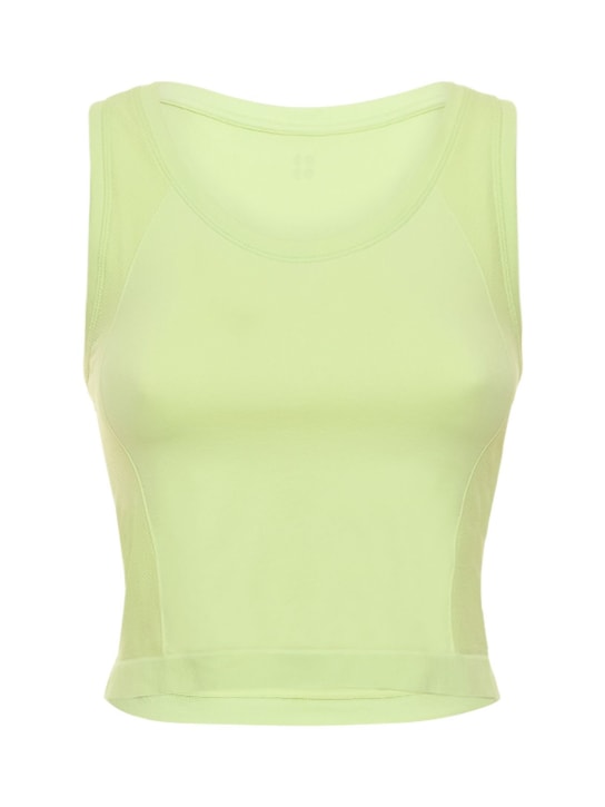 Sweaty Betty: Athlete seamless workout crop tank top - Yellow - women_0 | Luisa Via Roma