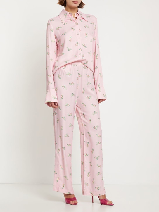 Sleeper: Pantalon droit en viscose imprimé fleuri - Rose - women_1 | Luisa Via Roma