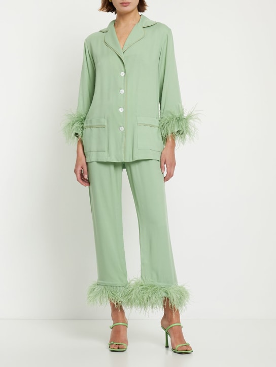 Sleeper: Party viscose pajama set w/feathers - women_1 | Luisa Via Roma