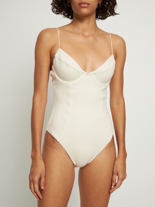 Ziah: Maillot de bain une pièce à fines bretelles - Blanc - women_1 | Luisa Via Roma