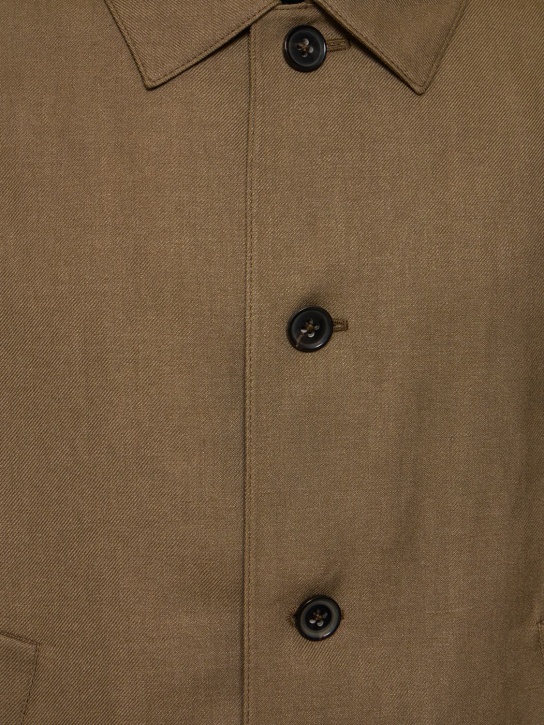 Zegna: Lined & wool chore jacket - Brown - men_1 | Luisa Via Roma