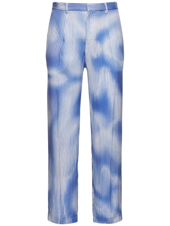 Federico Cina: Tie dye viscose pants - Blue - men_0 | Luisa Via Roma