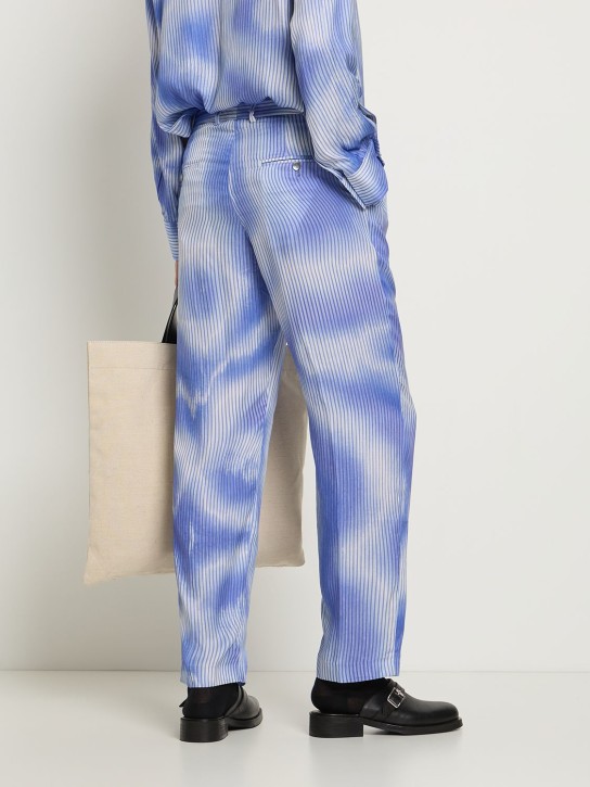 Federico Cina: Tie dye viscose pants - Blue - men_1 | Luisa Via Roma
