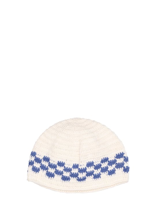 Gimaguas: Scauri cotton crochet hat - White/Blue - men_0 | Luisa Via Roma