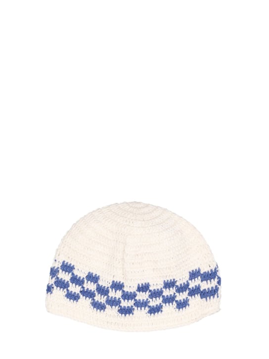 Gimaguas: Scauri cotton crochet hat - White/Blue - men_1 | Luisa Via Roma