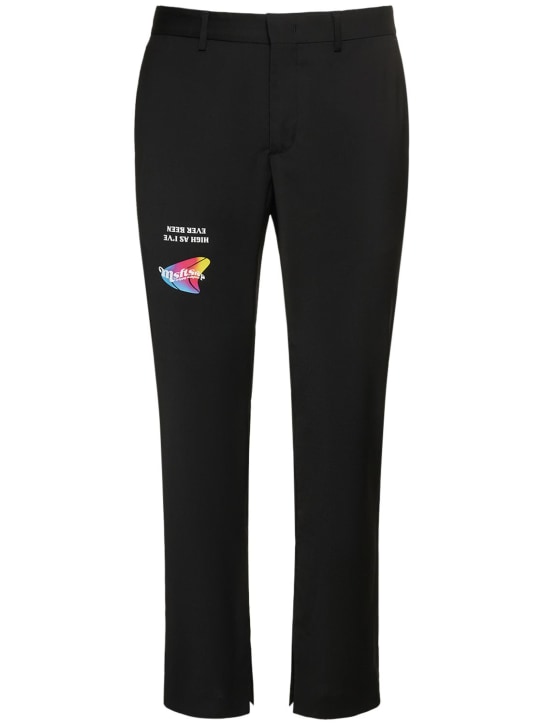 MSFTSrep: Trippy Summer 프린트 울 혼방 팬츠 - 블랙 - men_0 | Luisa Via Roma